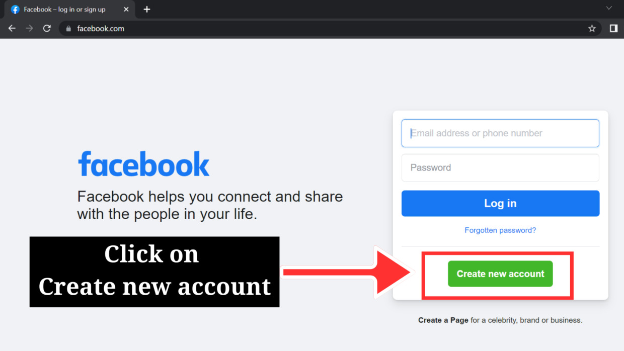 create a new Facebook account