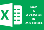 sum and average in ms excel