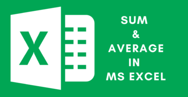 sum and average in ms excel