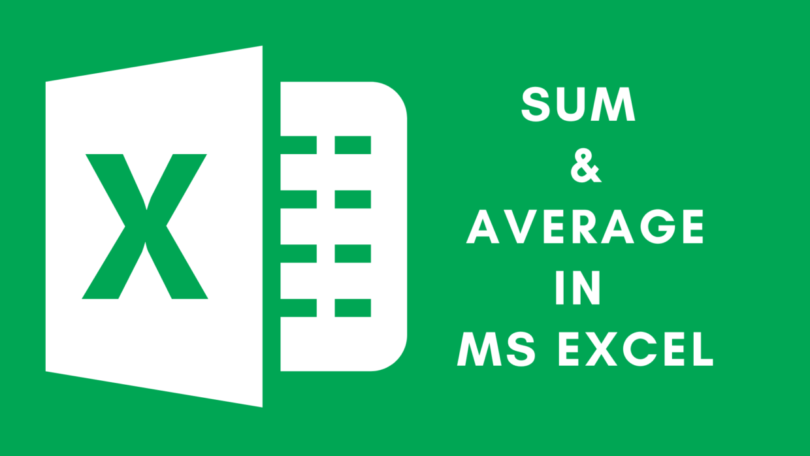 sum and average in ms excel